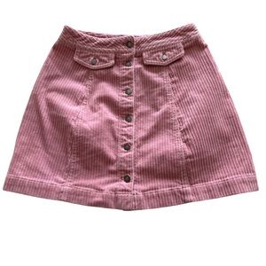 Divided Pink Mini A-Line Ribbed Skirt